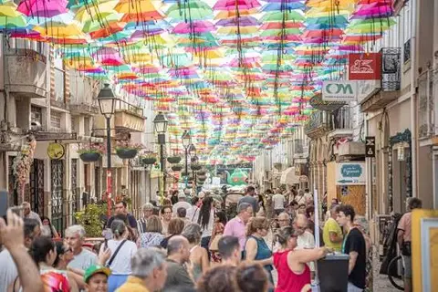 Guarda-Chuvas Suspensos — aluguer para eventos em Portugal (fotografia 1)
